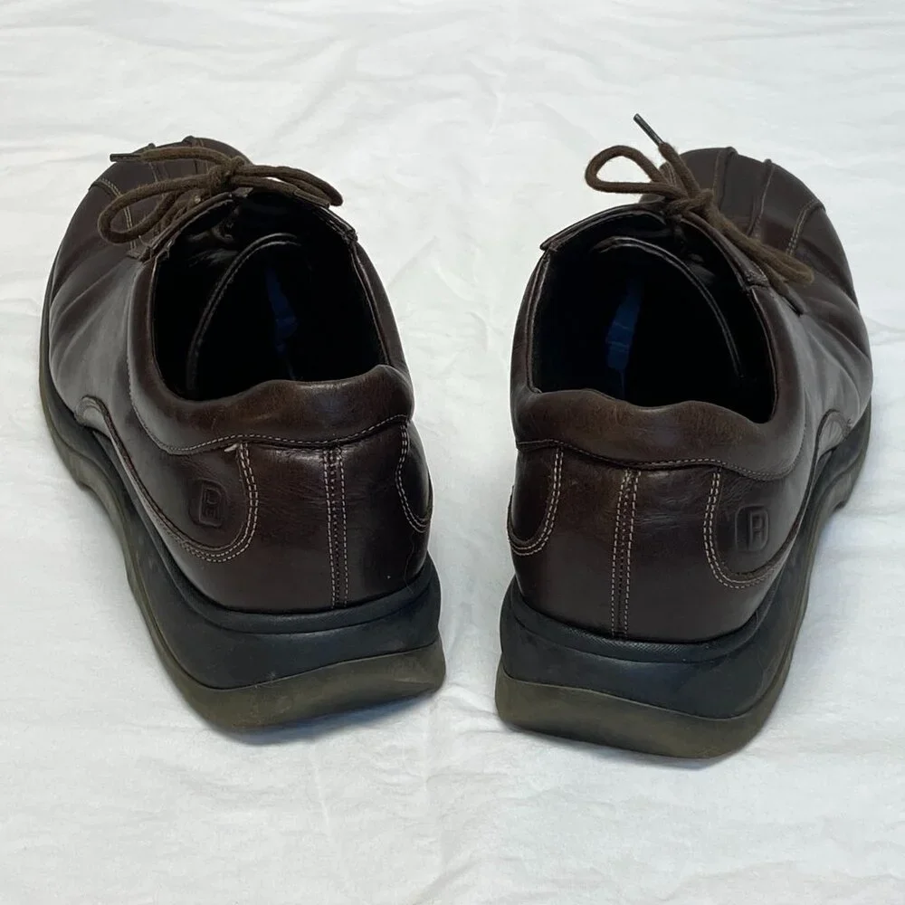 Kenneth Cole Reaction 12M Leather Tie Oxford Bowling Style Shoes Italy Split-Toe